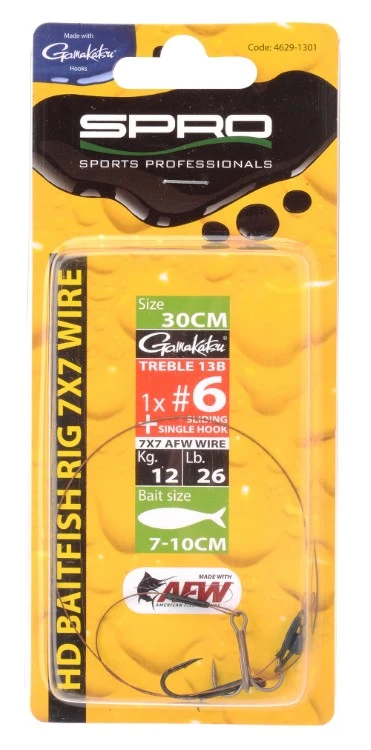 Spro HD Baitfish Rig 7x7 Treble+Single Hook 2 Spro HD Baitfish Rig 7x7 Treble+Single Hook - Afbeelding 2