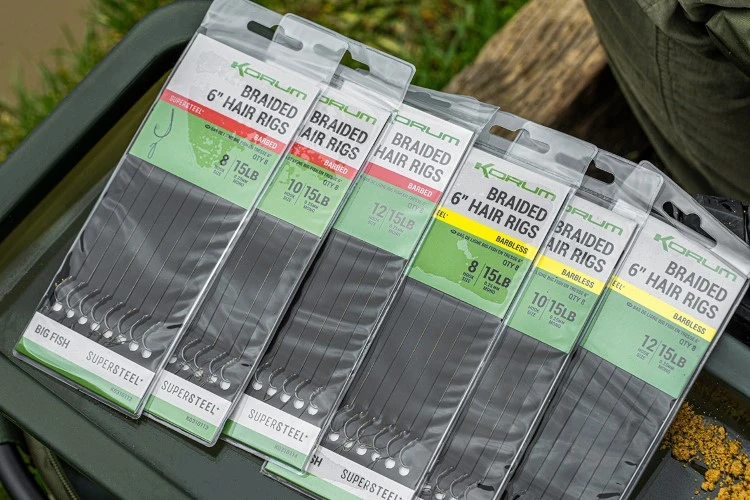 Korum Big Fish Braided Hair Rigs 6” 15cm Barbless 2 Korum Big Fish Braided Hair Rigs 6” 15cm Barbless - Afbeelding 2