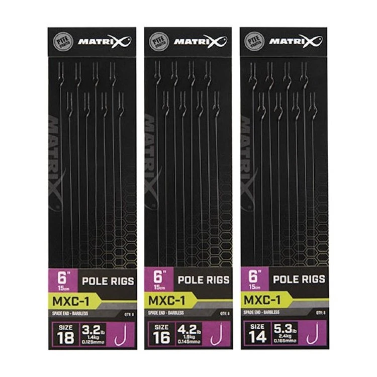 Matrix MXC-1 Barbless 15cm Standard Pole Rigs 1 Matrix MXC-1 Barbless 15cm Standard Pole Rigs